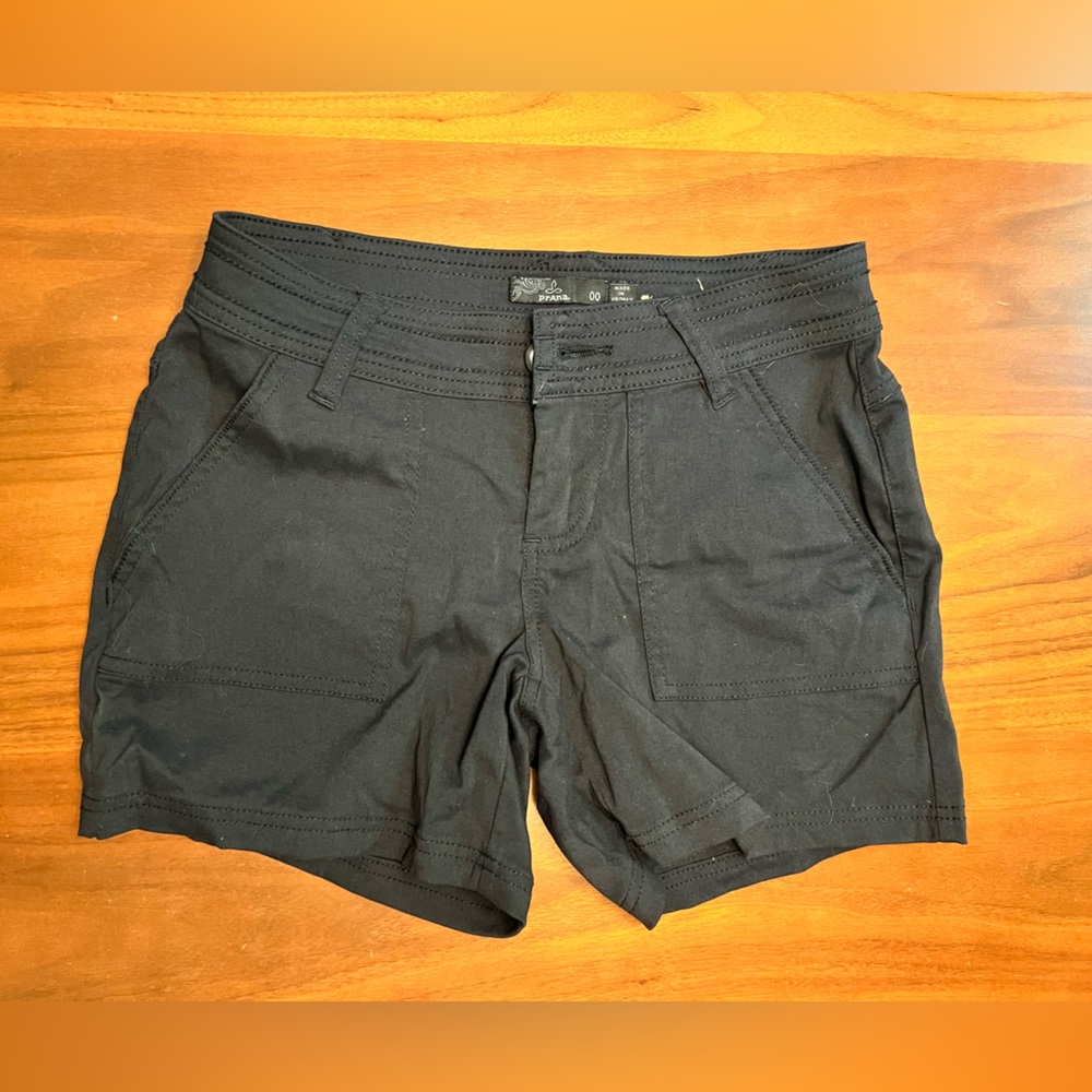 Prana Black Flat Front Shorts Versatile Cotton Blend